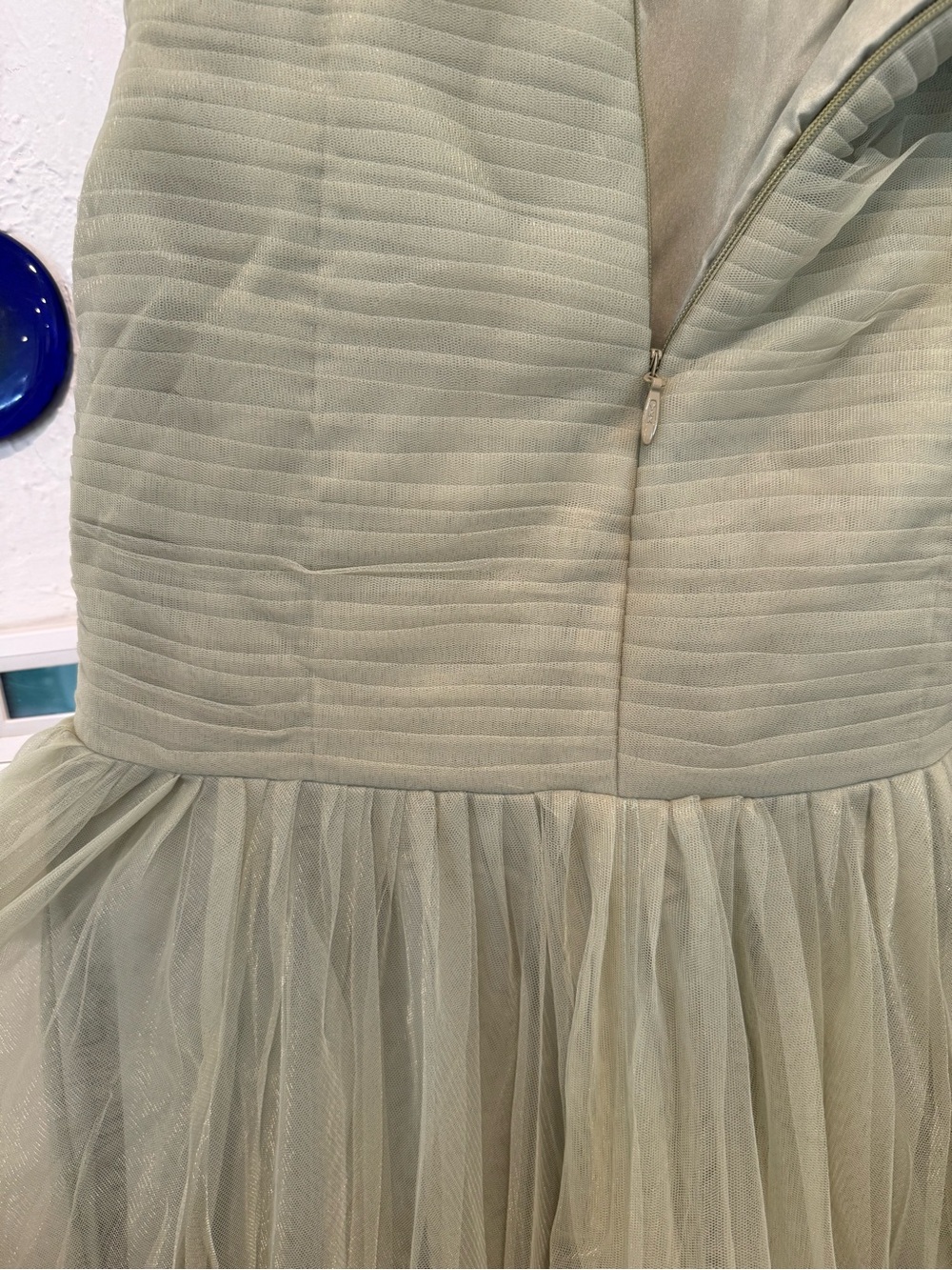 Elegant One-Shoulder Olive Green Evening Gown - Picture 7 of 7